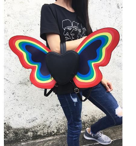 Heart-shaped butterfly backpack